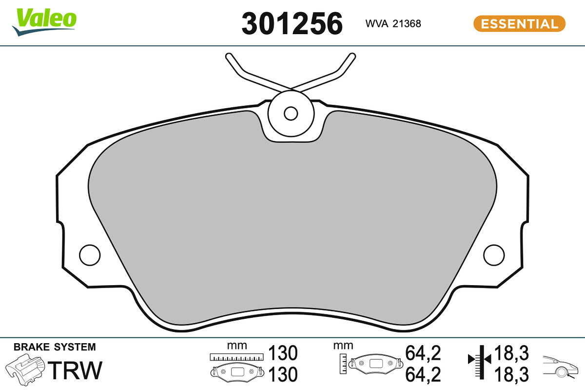 Jeu de 4 plaquettes de frein VALEO ref. 301256